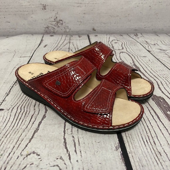 Finn Comfort Shoes Womens Size‎ 10.5 Jamaica Fire Leather Alligator Slide